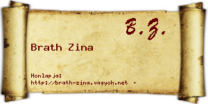 Brath Zina névjegykártya